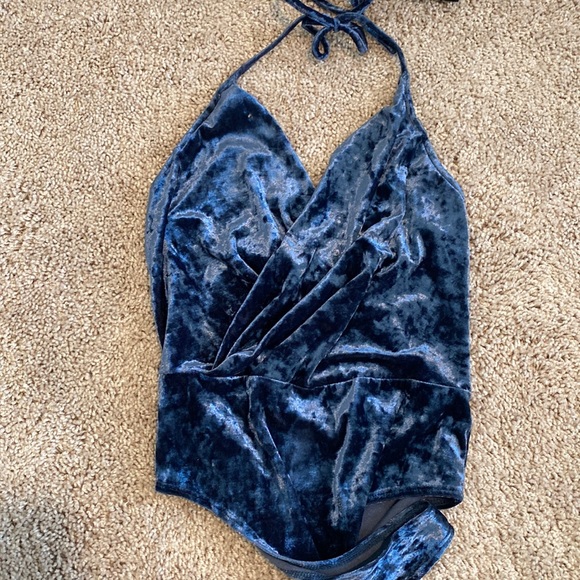Velvet blue bodysuit - Picture 1 of 5